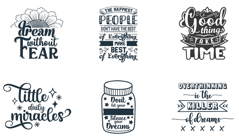 Below Are Small Preview of The Collection Inside The SVG Quotes Bundle 